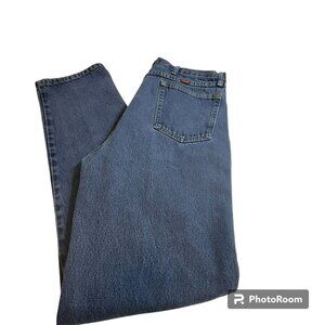 Rustler Denim Jeans, Men 38x36, Med Wash Blue, Cotton, Straight Leg, Pockets,EUC